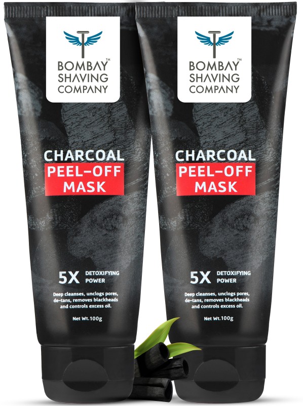 Bombay Shaving Company Charcoal Peel Off Face Mask | Face Pack For Detan & Blackhead Removal 100G X 2(200 G)