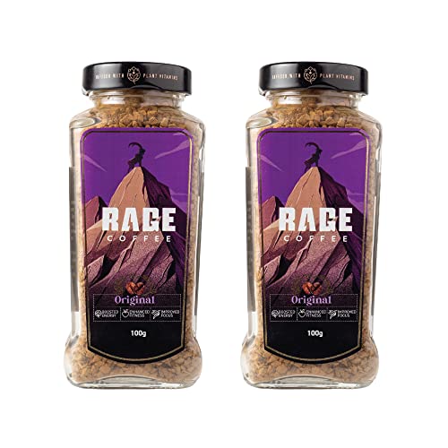 Rage Coffee Original Coffee Blend 100% Pure Arabica Beans | Instant Coffee For Smooth Aroma & Taste, Hot And Cold Coffee) (Original Unique Blend, 200G)