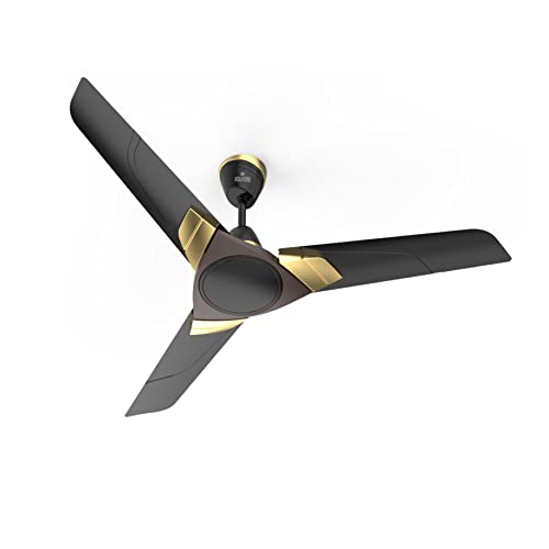 Polycab Aereo Plus 1200 Mm High Speed 1 Star Rated 52 Watt Ceiling Fan With Rust-Proof Aluminium Blades And 3 Years Warranty (Matt Black Choclate Gold)