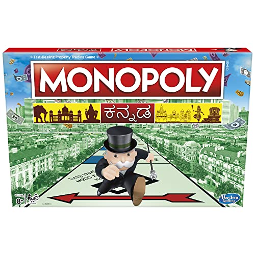 Hasbro Gaming Monopoly Board Game Board Game In Kannada (ಕನ್ನಡ) For Families And Kids Ages 8 And Up, Classic Fantasy Gameplay