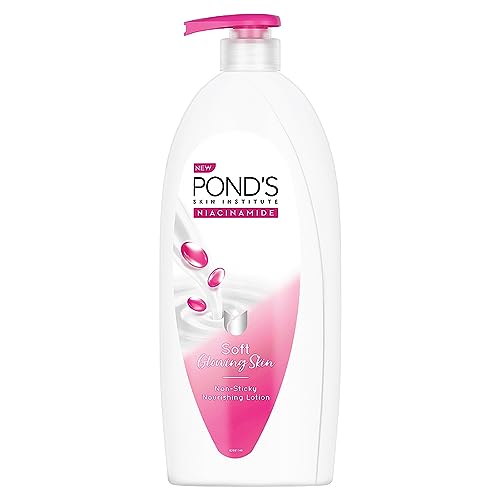 Pond’S Moisturizing Body Lotion, 600Ml, For Silky Soft, Smooth, Radiant Skin, With Niacinamide, 3X Moisturization, Lightweight, Non-Sticky, Quick Absorbing
