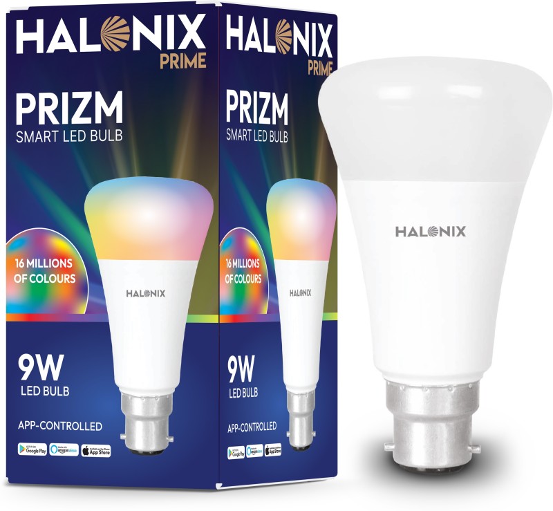 Halonix Wi-Fi Prizm 9W B-22 Million Colors Led Smart Bulb