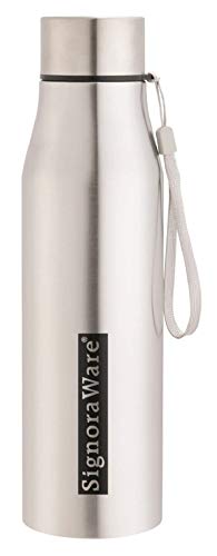 Signoraware Blaze Single Walled Stainless Steel Fridge Water Bottle, 1 Litre, Silver,Set Of 1