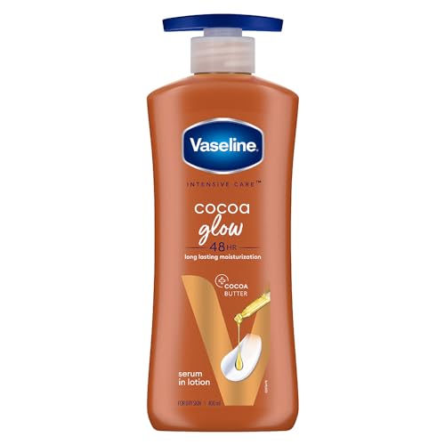 Vaseline Intensive Care, Cocoa Glow Serum-In-Lotion, 400Ml, With 100% Pure Cocoa & Shea Butter, 48Hr Long-Lasting Moisturization, Body Lotion For Dry, Rough Skin