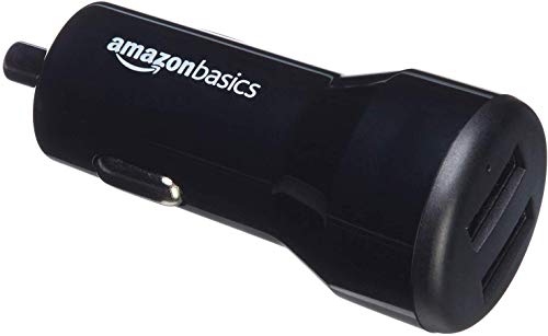 Amazonbasics 4.8 Amp/24W Dual Usb Car Charger For Apple And Android Devices, Black