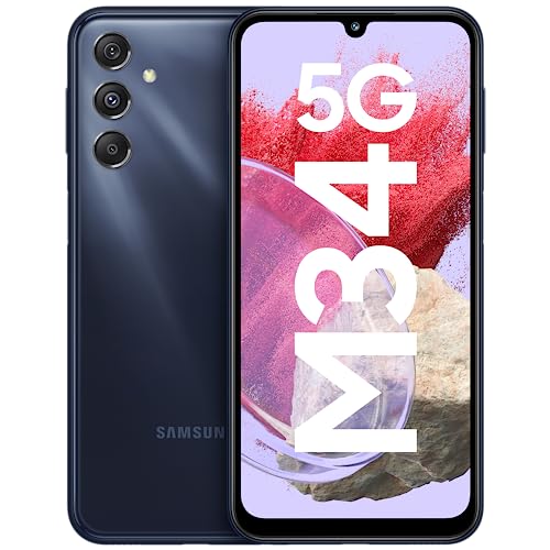 Samsung Galaxy M34 5G (Midnight Blue,6Gb,128Gb)|120Hz Samoled Display|50Mp Triple No Shake Cam|6000 Mah Battery|4 Gen Os Upgrade & 5 Year Security Update|12Gb Ram With Ram+|Android 13|Without Charger