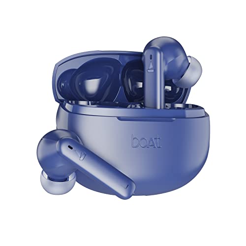 Boat Airdopes 170 Tws Earbuds With 50H Playtime, Quad Mics Enx™ Tech, Low Latency Mode, 13Mm Drivers, Asap™ Charge, Ipx4, Iwp™, Touch Controls & Bt V5.3(Tranquil Blue)