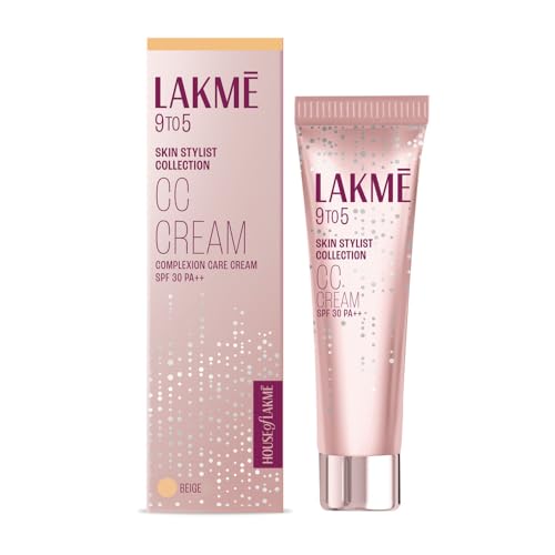 Lakme 9 To 5 Complexion Care Face Cc Cream, Beige, Spf 30, Conceals Dark Spots & Blemishes, 30 G