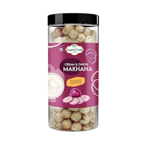 Expert Foods Roasted Cream & Onion Makhana | Flavoured Makhane | Healthy Tasty Snacks (400G)