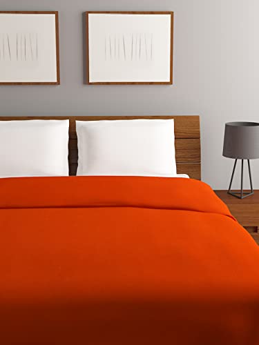 Rubix Home 220 Gsm All Season Orange Fleece Blanket Double Bed