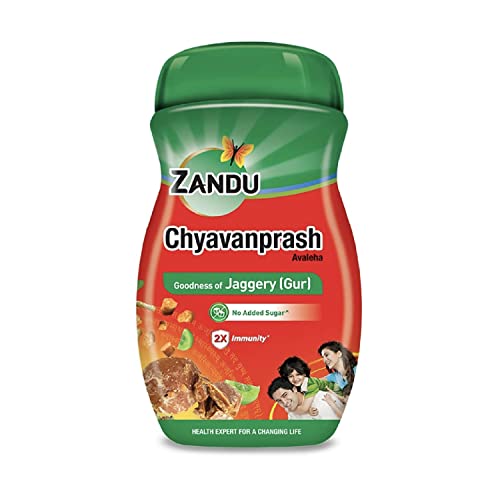 Zandu Chyavanprash Avaleha, Made With Jaggery (Gur), 900G, No Added Sugar, 2X Immunity, Increases Strength And Stamina