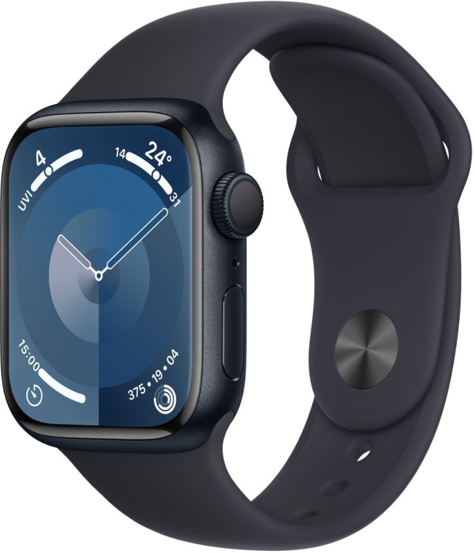 Apple Watch Series 9 Gps 41Mm Midnight Aluminium Case With Midnight Sport Band – S/M(Midnight Strap, Free Size)