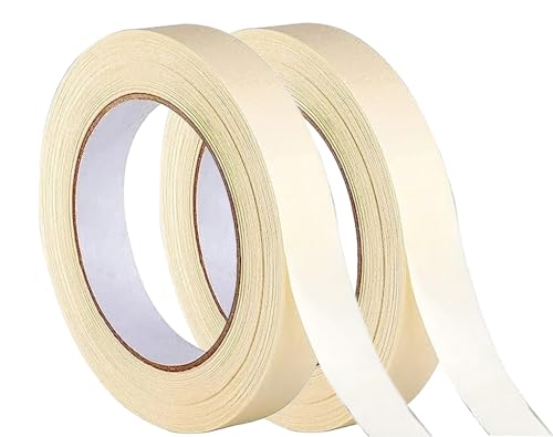 Glun® Masking Tape 0.5(Half) Inch 20 Meter Multipurpose For Carpenter, Labelling, Painting, No Leave Adhesive After Use Pack Of 12