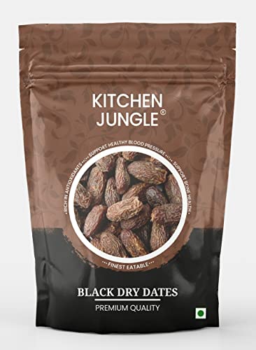 Kitchen Jungle Black Dry Dates 1 Kg Brown/Sukha Khajoor (Kala Chuara) Kharik