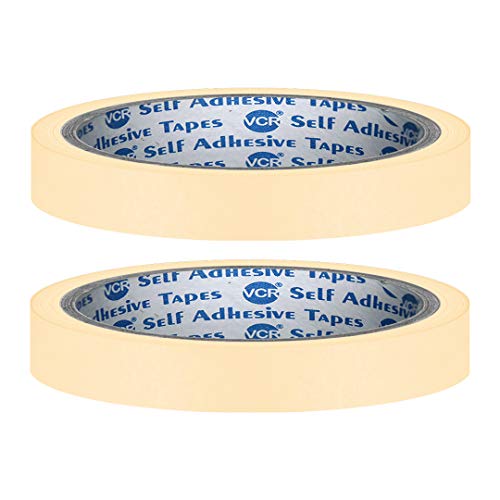 Vcr Masking Tape – 20 Meters In Length 12Mm / 0.5″ Width – 2 Rolls Per Pack – Easy Tear Tape, Best For Carpenter, Labelling, Painting And Leaves No Residue After A Peel.