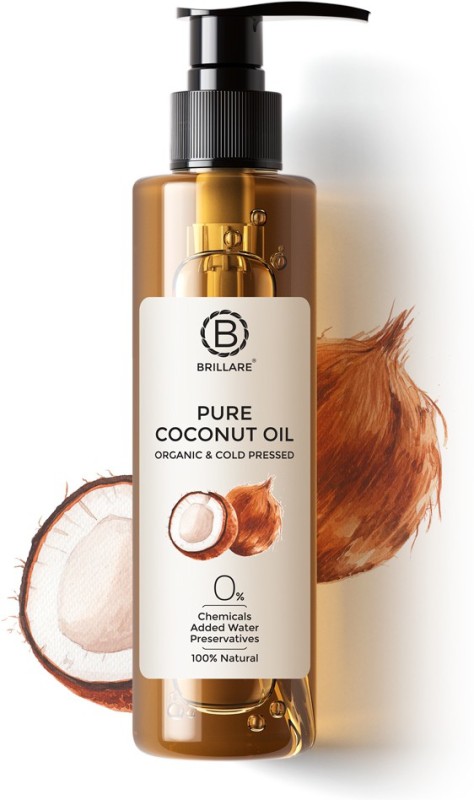 Brillare Pure Coconut Oil, 100% Natural, Organic And Cold Pressed, 200 Ml, Zero Chemicals Hair Oil(200 Ml)