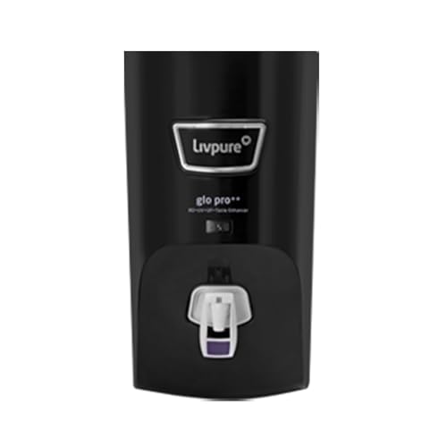 Livpure Glo Pro++ Ro+Uv+Uf+Taste Enhancer, Water Purifier For Home – 7 L Storage, Suitable For Borewell, Tanker, Municipal Water (Black)