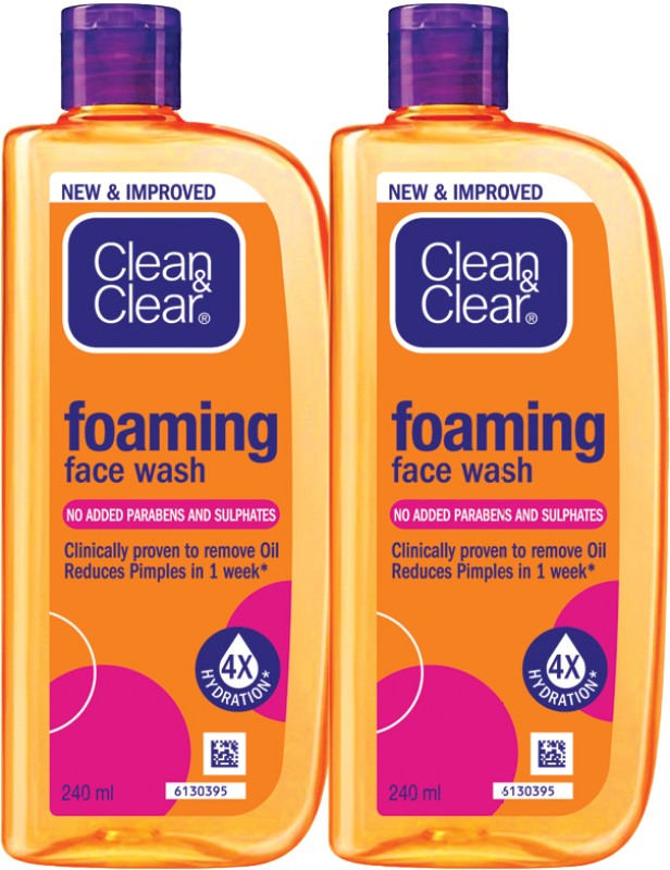 Clean & Clear Foaming Face Wash 480Ml| Clinically Proven| Pimple & Acne Removal Face Wash(480 Ml)