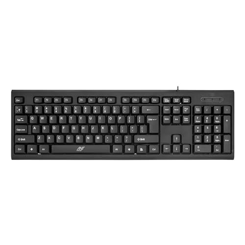 Ant Value Fkbri01 Ultra-Slim Compact Usb Wired Keyboard For Mac And Pc,Windows 10/8 / 7 / Vista/Xp, Spill-Resistant Silent Keyboard – Membrane Water-Resistant Coating 10 Million Keystrokes (Black) 