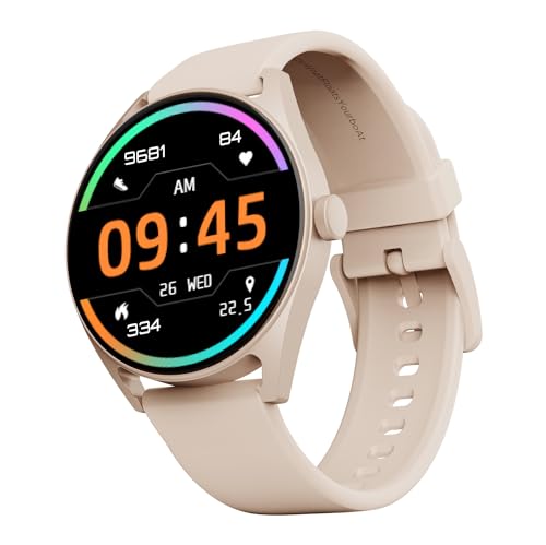 Boat Newly Launched Lunar Link Smart Watch W/ 1.4″ Hd Display, Advanced Bt Calling, Multiple Sports Mode, Cloud & Custom Watch Faces, Music And Camera Control, Ip67, Hr & Spo2 Monitoring(Beige)