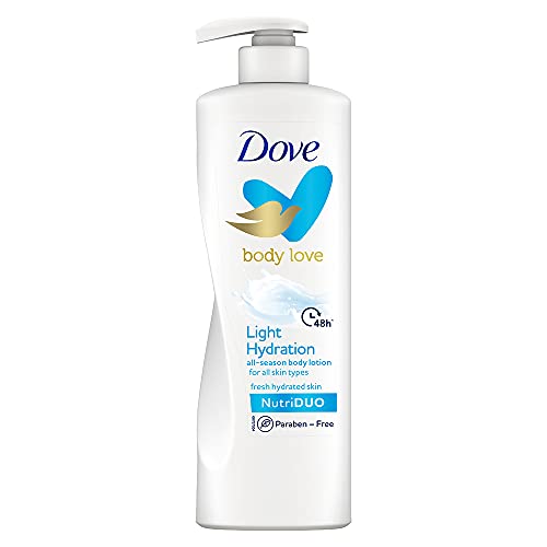 Dove Body Love Light Hydration Body Lotion For All Skin Types Paraben Free, 48Hrs Moisturisation With Plan Based Moisturiser, Fresh Hydrated Skin 400Ml