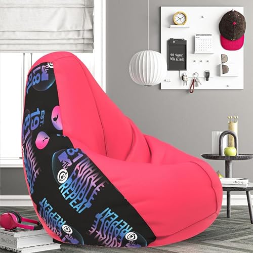 Comfybean Bag With Beans Filled 4Xl- Official: Mtv Bean Bags – For Adults – Max User Height : 5.5-6 Ft.-Weight : 70-99 Kgs(Model: Mtv_Artwork-18 – Pink)
