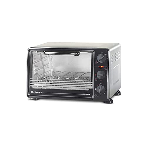 Bajaj 2200 Tmss Oven Toaster Griller (22 Litres Otg) With Motorised Rotisserie & Stainless Steel Body, Black & Silver,1200 Watts