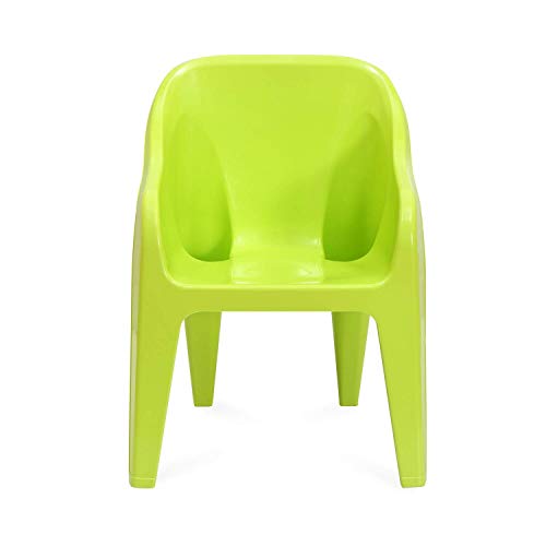 Nilkamal Plastic Eeezygo Baby Chair Modern & Comfortable With Arm & Backrest For Study Chair|Dining Room|Bedroom|Kids Room|Living Room|Indoor-Outdoor|100% Polypropylene Stackable Chairs (Green)