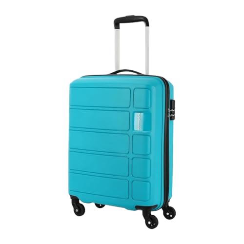 American Tourister Kamiliant Harrier 56 Cms Small Cabin Polypropylene (Pp) Hard Sided 4 Wheeler Spinner Wheels Luggage (Coral Blue)