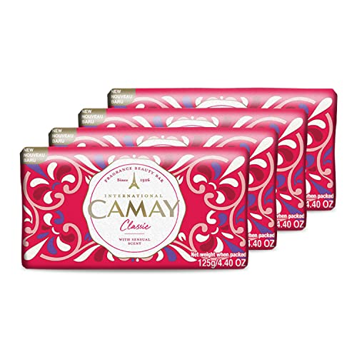 Camay Classic Carnations & Roses Beauty Soap With Indulging French Fragrance, Moisturizing Bathing Body Soap With Nature’S Scent & Creamy Lather For Daily Skincare, 125G (Pack Of 4)