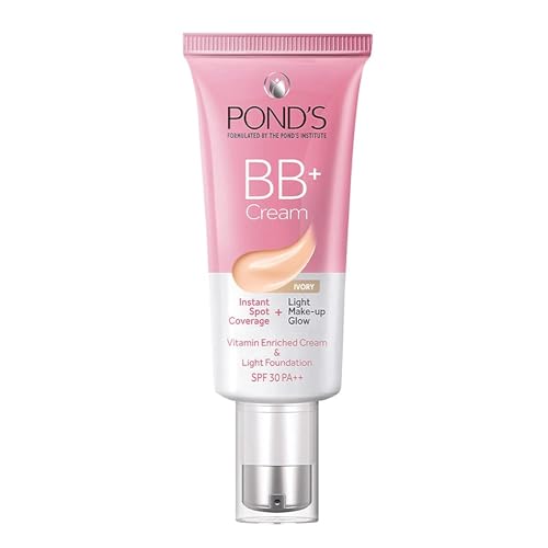 Pond’S Bb+ Cream, Instant Spot Coverage + Light Make-Up Glow, Ivory 30G, Natural