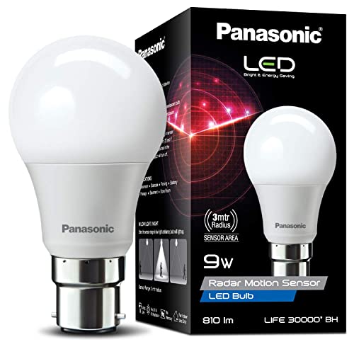 Panasonic 9W Motion Sensor Bulb | 9 Watt Radar Led Bulb For Home | B22 Motion Led Bulb 9W (Pbum28097-Pk1)
