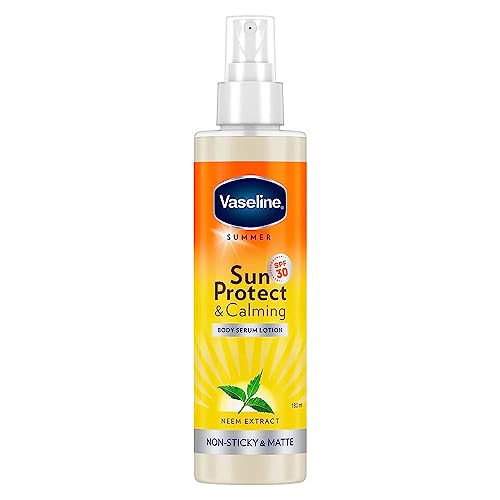Vaseline Sun Protect & Calming Spf 30 Body Serum Lotion 180Ml, For Non-Sticky & Matte Sun Protected Skin