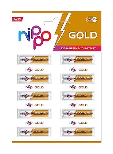 Nippo 3Dg Gold Aa Battery | 1.5 V | 24 Months Shelf Life | Leakproof | For Toys, Remotes, Clocks, Wireless Mouse – Pack Of 10