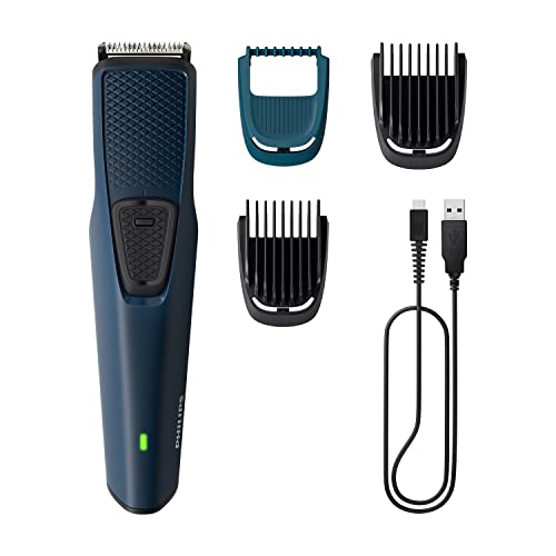 Philips Battery Powered Skinprotect Beard Trimmer For Men – Lasts 4X Longer, Durapower Technology, Cordless Rechargeable With Usb Charging, Charging Indicator, Travel Lock, No Oil Needed Bt1232/18