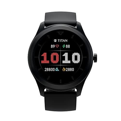 Titan Smart Smartwatch With Alexa Built-In, Aluminum Body With 1.32″ Immersive Display, Upto 14 Days Battery Life, Multi-Sport Modes With Vo2 Max, Spo2, Women Health Monitor(Black) – 90137Ap01