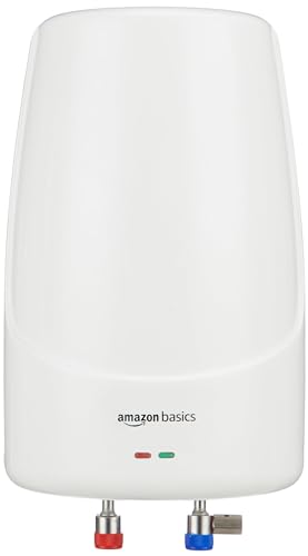 Amazon Basics Electric Instantaneous Water Heater I 5.5 Litre I 3 Kw I 1 Year Warranty I White I Vertical Wall Mounting