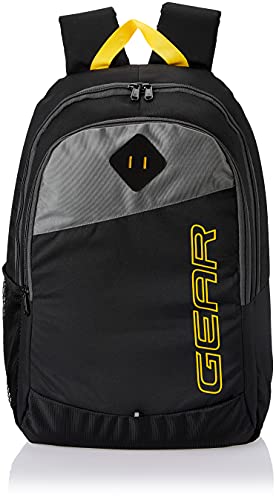 Gear Moderneco5 21L Medium Water Resistant School Bag/Casual Daypack/Backpack/College Bag For Men/Women (Black Grey)