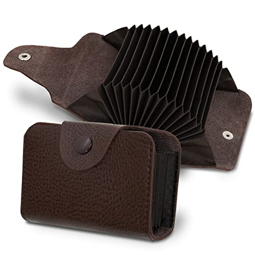 Storite 13 Slots Leather Credit Card Holder Wallet For Men & Women (10.5 X 7.5 X 2.6 Cm, Brown)