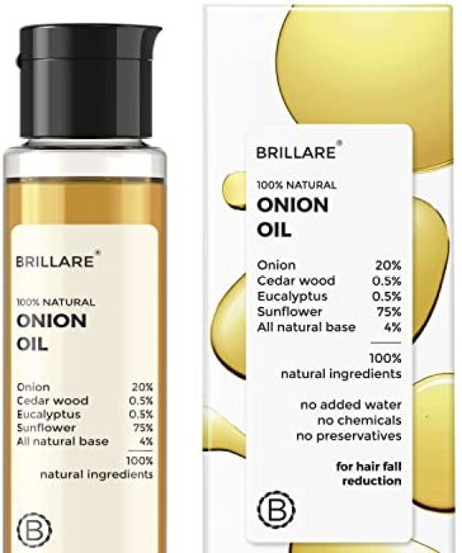 Brillare Onion Hair Oil, With Cedar Wood & Sunflower Oil, Hair Fall, 100% Natural Hairoil Hair Oil(100 Ml)