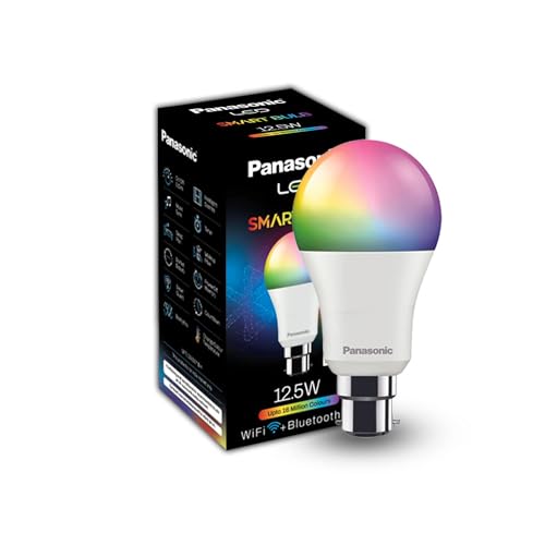 Panasonic Led 12.5W 5Ch Smart Bulb Compatible With Alexa And Google Home (Wifi + Bluetooth), 16 Millions B22 Smart Bulb (Multicolor)