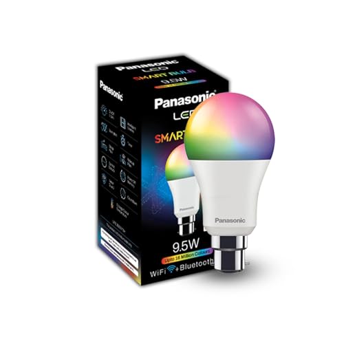 Panasonic Led 9.5W 5Ch Smart Bulb With Music Sync Function Works With Alexa And Google Home (Wifi + Bluetooth), 16 Millions B22 Smart Bulb (Multicolor)