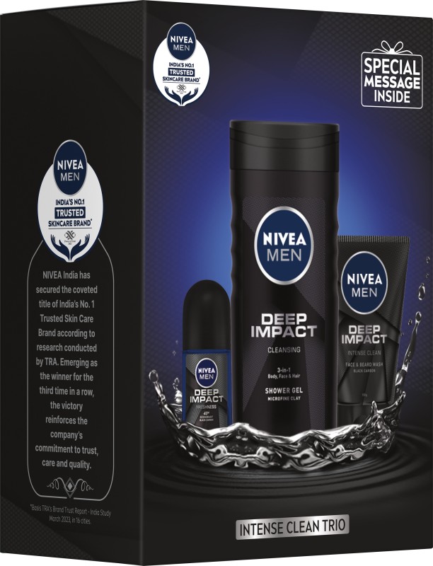 Nivea Bbd Special – Men’S Grooming Kit (With Signed Celebrity Card) (Set Of 3) Deodorant Roll-On  –  For Men(350 Ml, Pack Of 3)