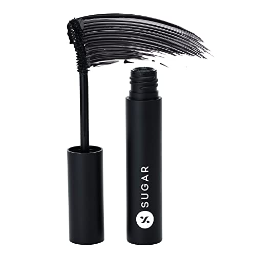 Sugar Uptown Curl Mini Lengthening Mascara | Lasts Upto 8 Hrs | Lightweight And Smudgeproof With Lash Growth Formula – 01 Black Beauty