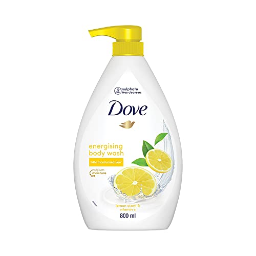 Dove Energising Body Wash With Energising Lemon Scent And Nourishing Vitamin C, 100% Gentle Cleansers, Paraben Free/Sulphate Free Cleansers, 100% Plant- Based Moisturisers, 800Ml