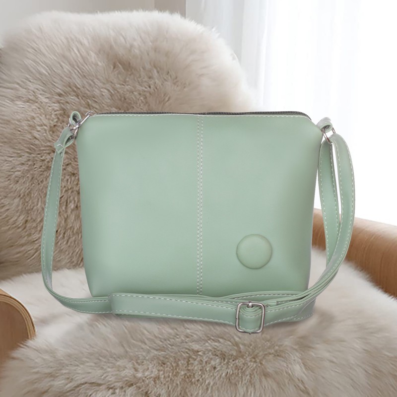 Leather Land Clear Sling Bag Small American Stitch Sling In Pista Green