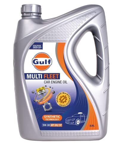 Gulf Multi Fleet 5W-30 – [3.5 L] Api Sn/Cf Car Engine Oil With Synthetic Technology Using Anti-Wear Technology For Reduced Maintenance Cost