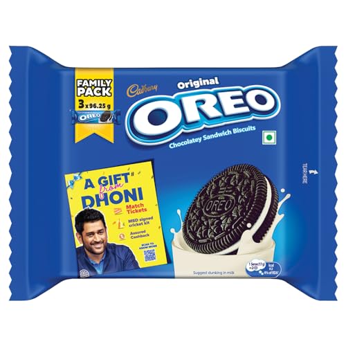Cadbury Oreo Vanilla Flavour Crème Sandwich Biscuit, 288.75 G(Packaging May Vary)