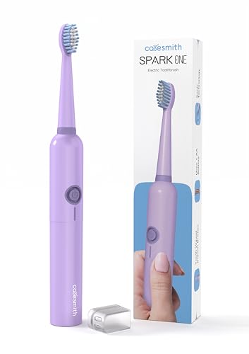 Caresmith Spark One Electric Battery Toothbrush | Electric Tooth Brushes For Adult | Aa Battery Provided | 30000 Strokes Per Minute (Purple, 1)