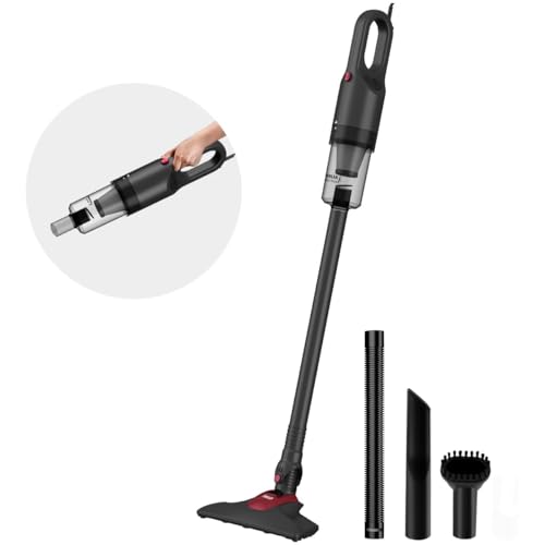 Inalsa 2-In-1 Handheld & Stick Vacuum Cleaner For Home & Car|700W Motor With Strong Powerful 14Kpa Suction|Hepa Filter|Clean Under Bed, Sofa |Include Carpet/Floor Brush(Ozoy Plus) Black & Grey